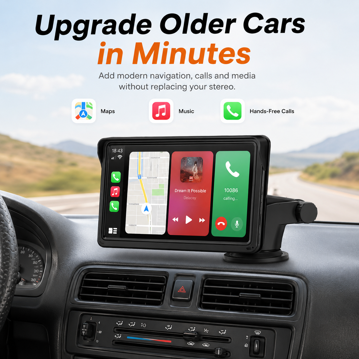 DriveLink Pro™ — 7-Inch Wireless CarPlay Display