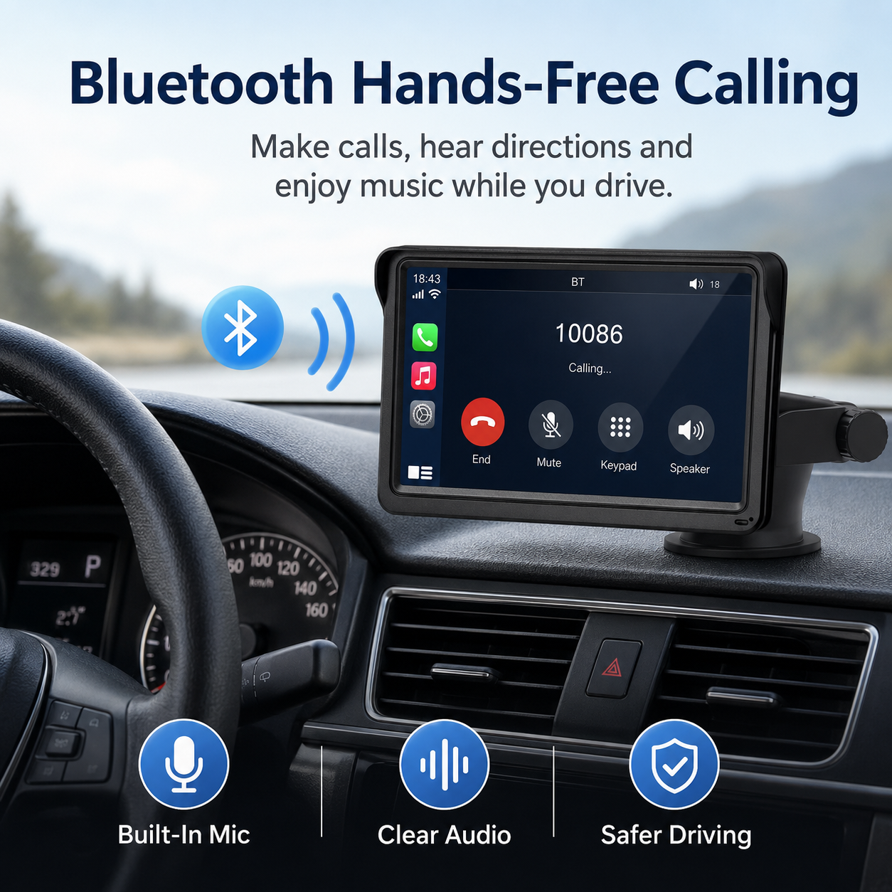 DriveLink Pro™ — 7-Inch Wireless CarPlay Display