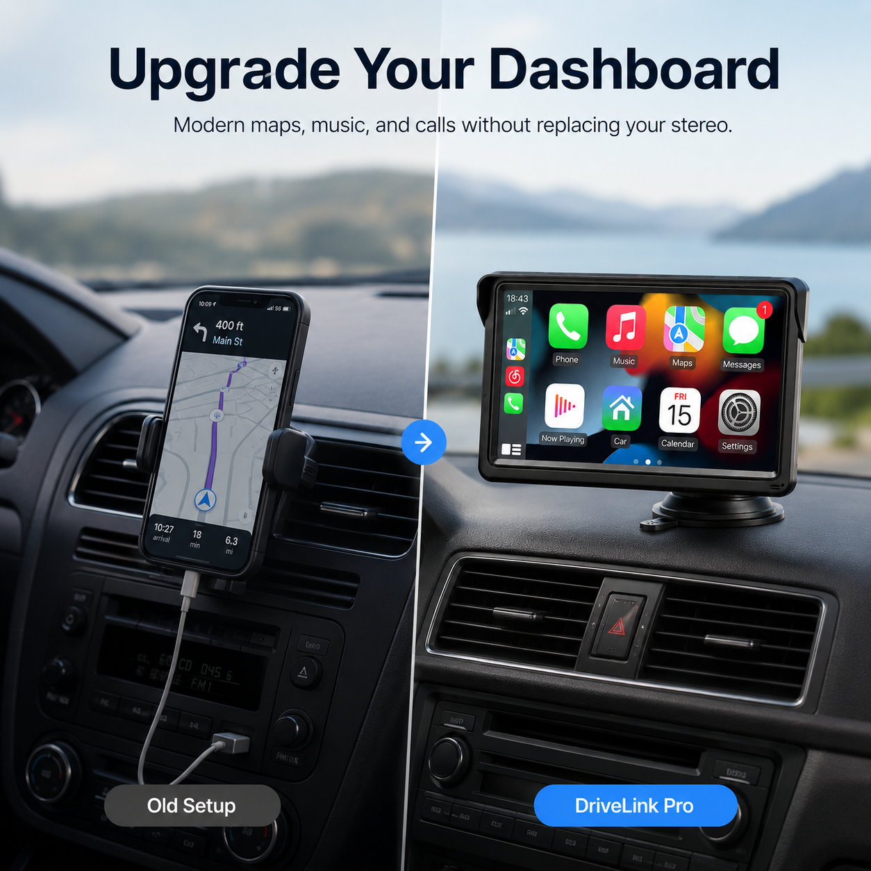 DriveLink Pro™ — 7-Inch Wireless CarPlay Display